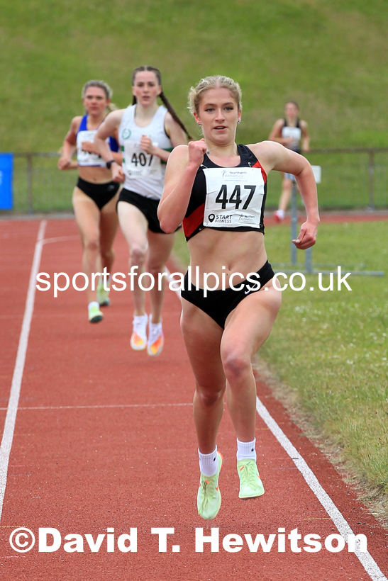 Womens under-20s 1500 metres, 2022 Northern Senior and Under-20 Champs., Wavertree Athletics Centre, Liverpool. Photo: David T. Hewitson/Sports for All Pics